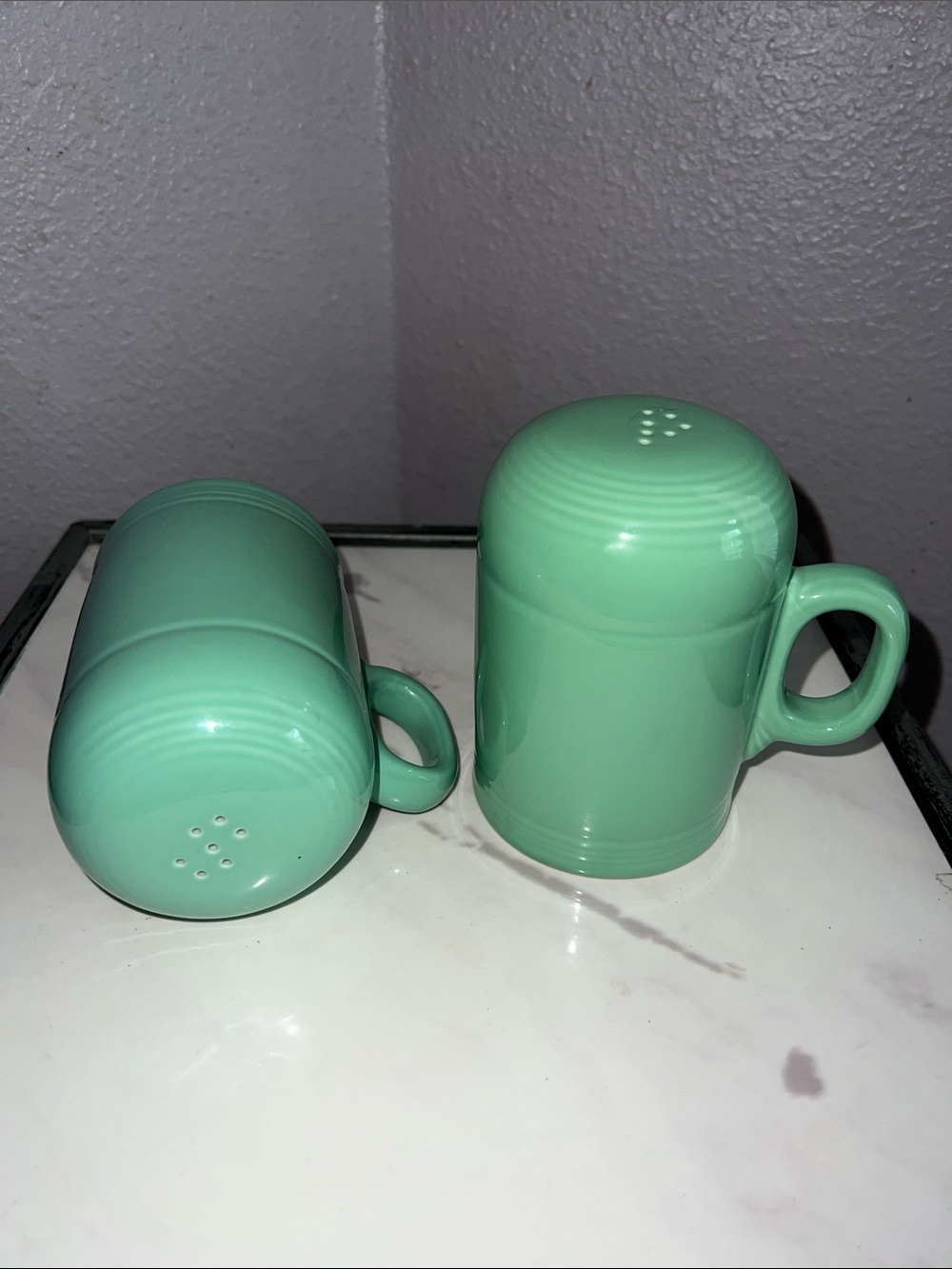 Fiesta Sea Mist Green Ceramic Salt and Pepper Shakers Set New!